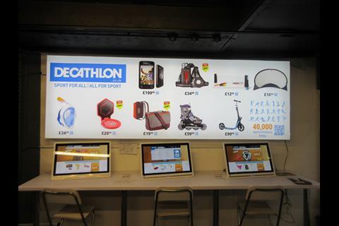 Decathlon's full range is available via monitors at its Old Street pop-up